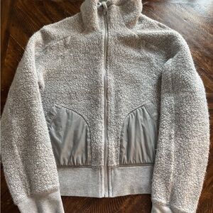 Gray Lululemon Sherpa Zip-Up Jacket